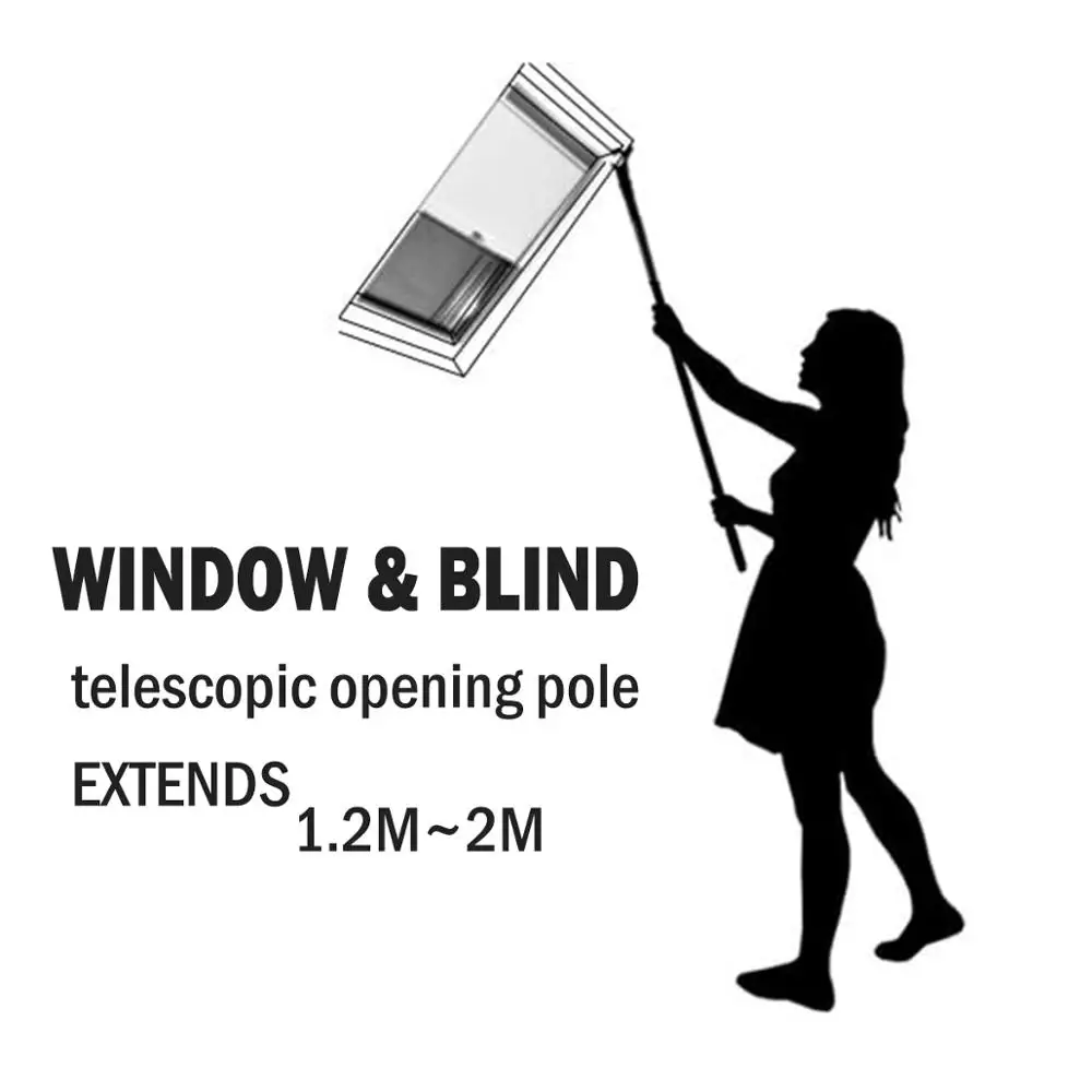 Extentool telescopic window opening pole rod skylight hook with 2 meters extension spring button locking poles