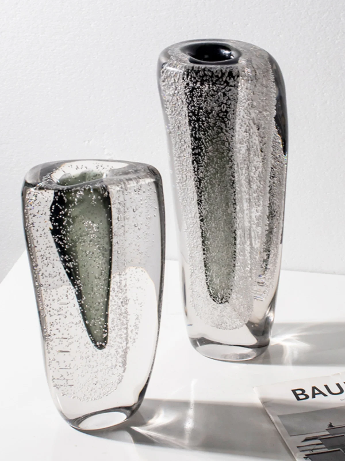 Factory Customized Grey Vase Bohemia Crystal Glass Flower Vases for Wedding Decoration