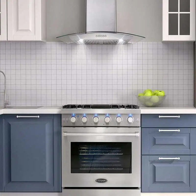 SETR ST102 OEM Stainless Steel Made in China T Shape Glass Circuit Board Restaurant Ventilation Hood Kitchen Range