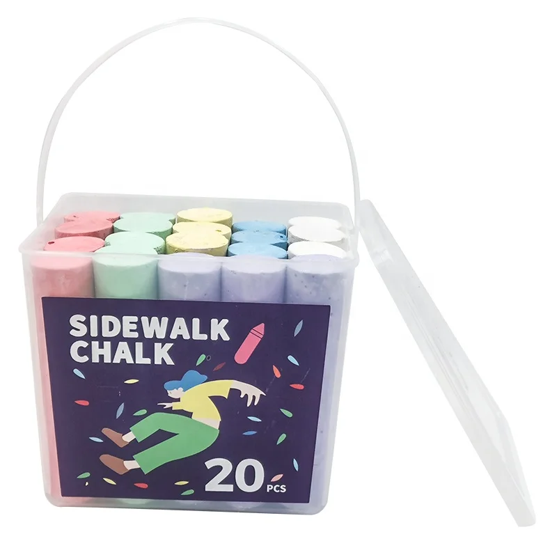 20 PCS hot sale  custom jumble chalk dustless side walk chalk non toxic painting chalk