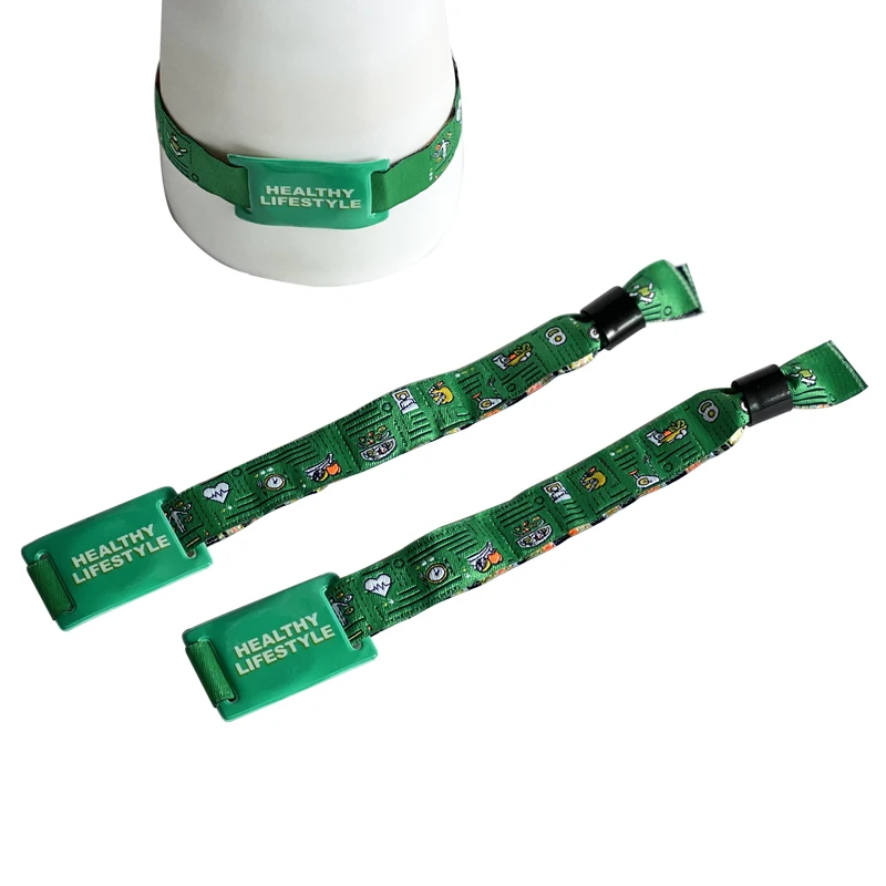 Wholesale Of New Products Silk Screen Printing Custom Designs Single Use Or Reusable Use Uhf RFID Woven Wristband soft PVC Tag