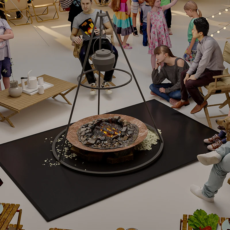 High Temperature Non Stick Outdoor Doule-side Silicone Caoted Fireproof for Outdoor Camping Fireproof Mat Barbecue Grill BBQ Mat