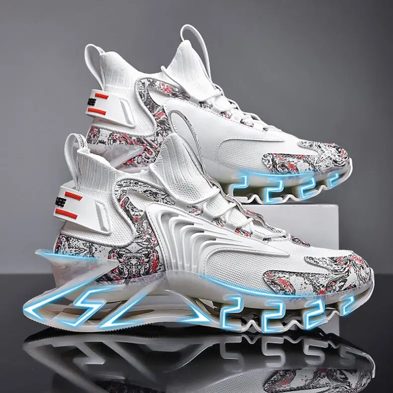 2024 New Running Shock Absorption Sneakers Cool Men Fashion Skateboard Shoes Lightweight Chunky Sports Shoes