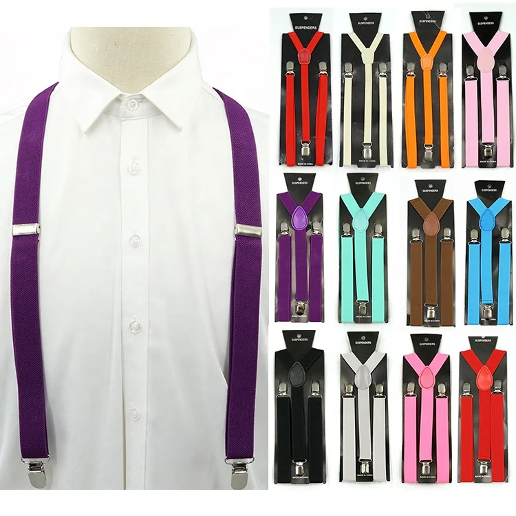 Custom Purple Paisley Fashion Braces Suspenders for Men