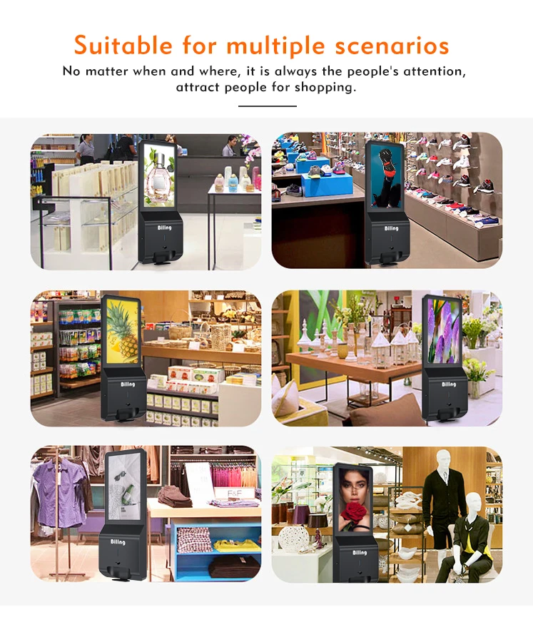 advertising players 21.5 screen digital signage hand sanitizer
