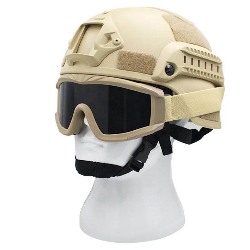 Wejump Impact and Ballistic Resistant CE Desert Locust Protection Tactical Goggles Ballistic Air Soft Outdoor Sports CS Glasses