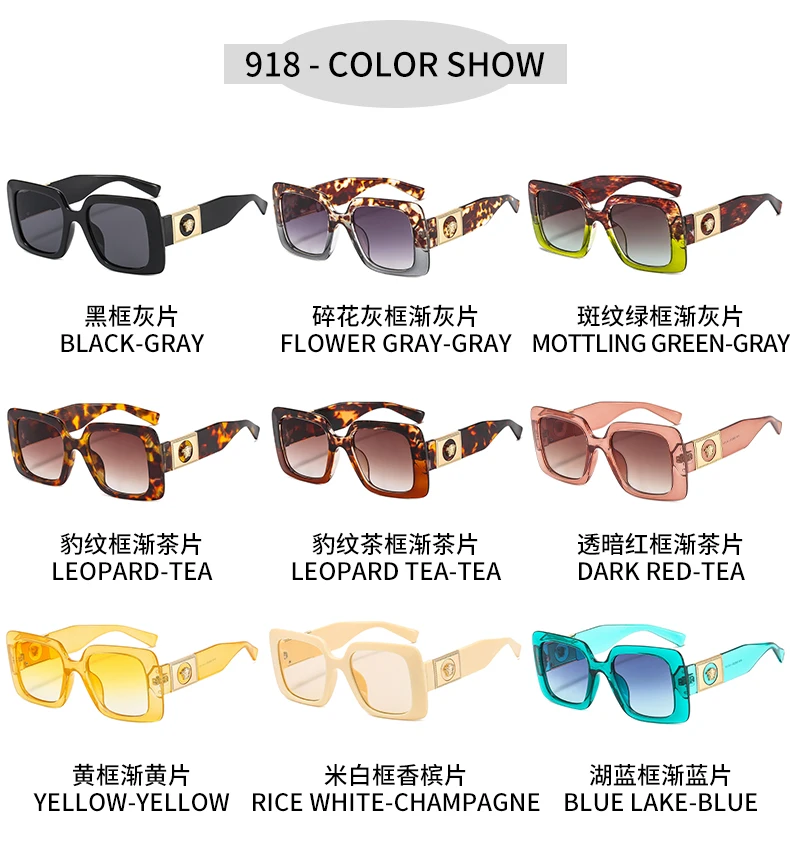 KL918 Ultra-violet proof Squared Lens Men Women multi-color Sunglasses
