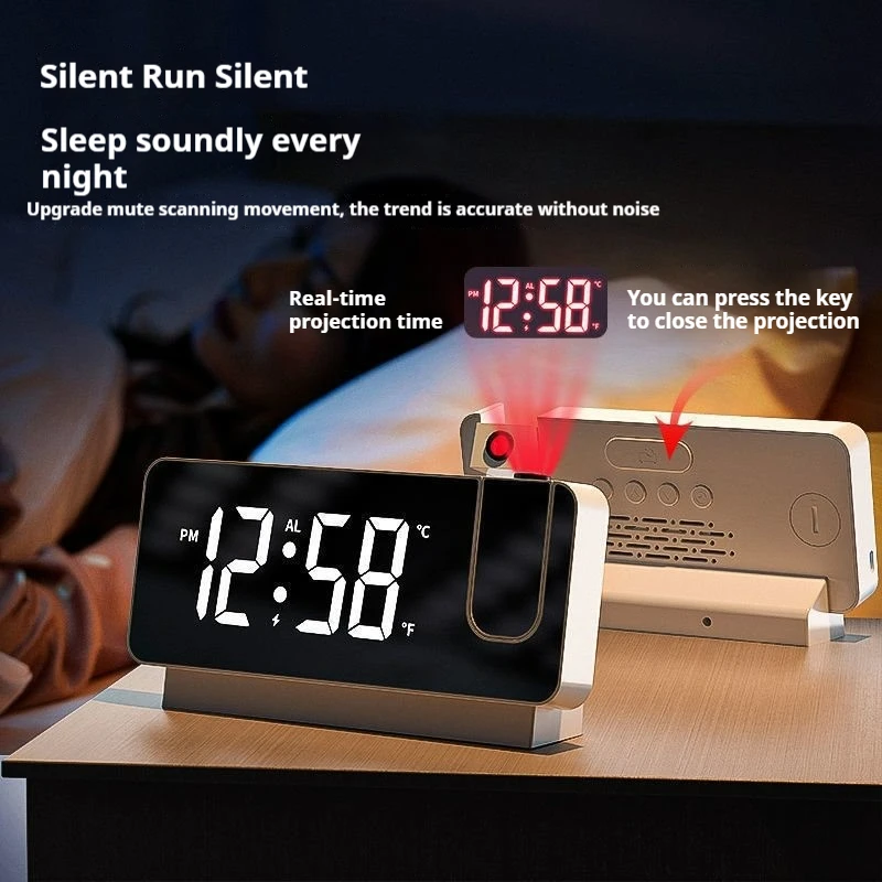 Wholesale Multi-Function LED Electronic Clock Large Screen with Adjustable Brightness Projection Alarm Mute Desktop Clock