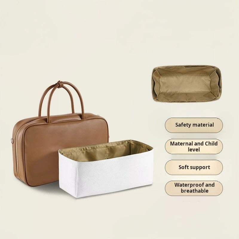 No handbag Cosmetic Briefcase Organizer Waterproof In-Bag with DuPont Paper Bag Inner Container for Storage and Sorting