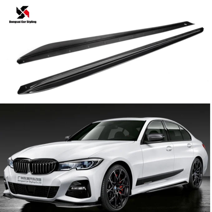 MP Style Dry Carbon side skirt For BMW 3 Series G20 G26 Gloss Black Dry Carbon side skirt 2020+