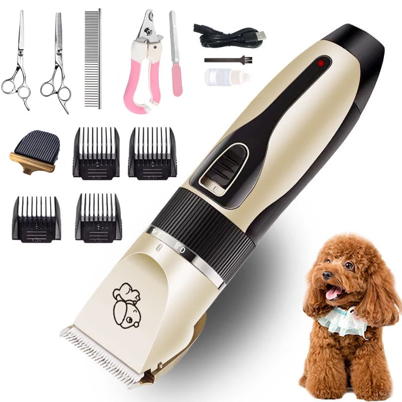Dropshipping Dog Hair Clippers Grooming Haircut Trimmer Shaver Set Pets Cordless Rechargeable Professional