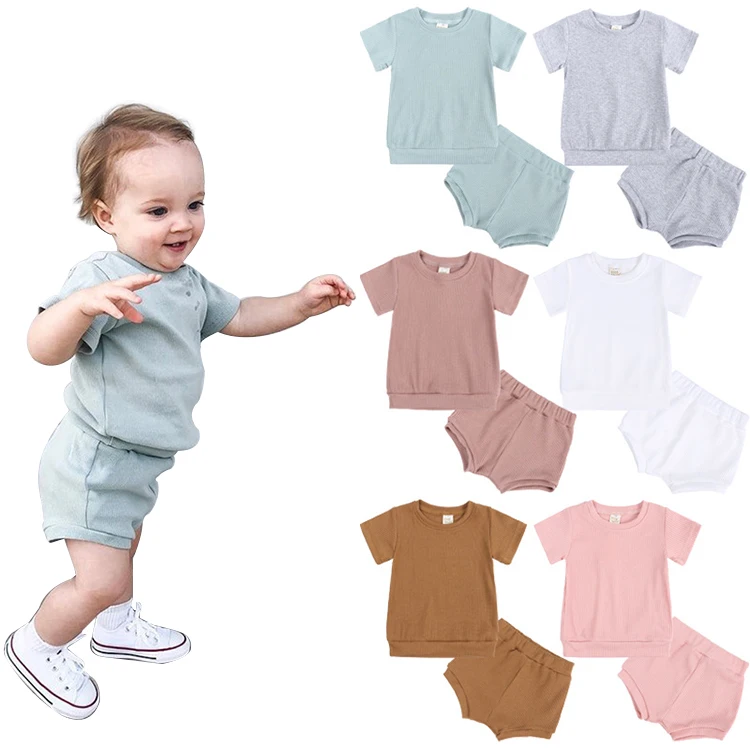 6M-4 Years Infant Newborn Baby Boy Clothes Boys Summer 2 PCS Outfits Cotton Short Sleeve T-Shirt Shorts Kids Clothing Sets