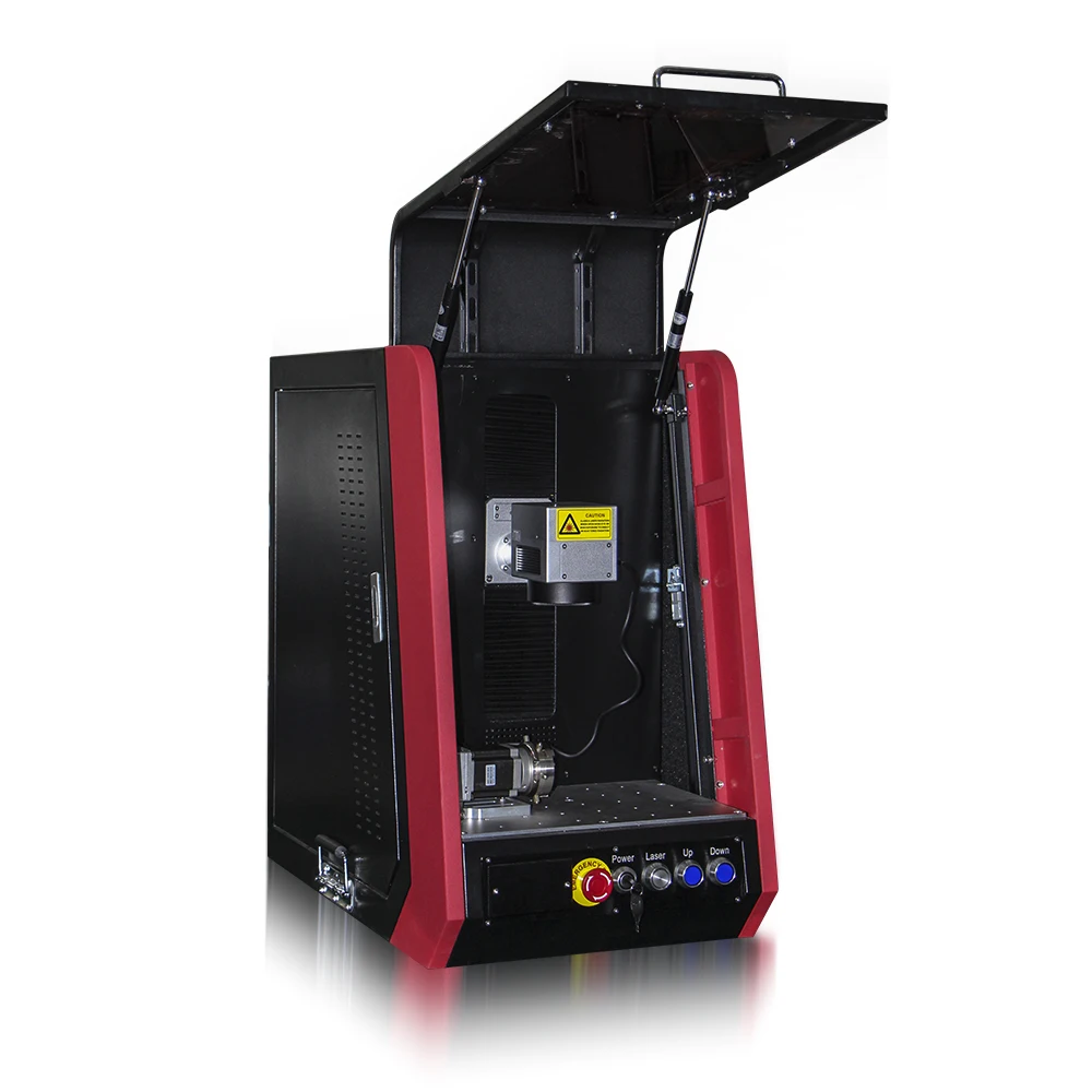 Animal ear tag pet ID tabletop metal engraving machinery 20w 30w 50w optical fiber laser marking printing machine