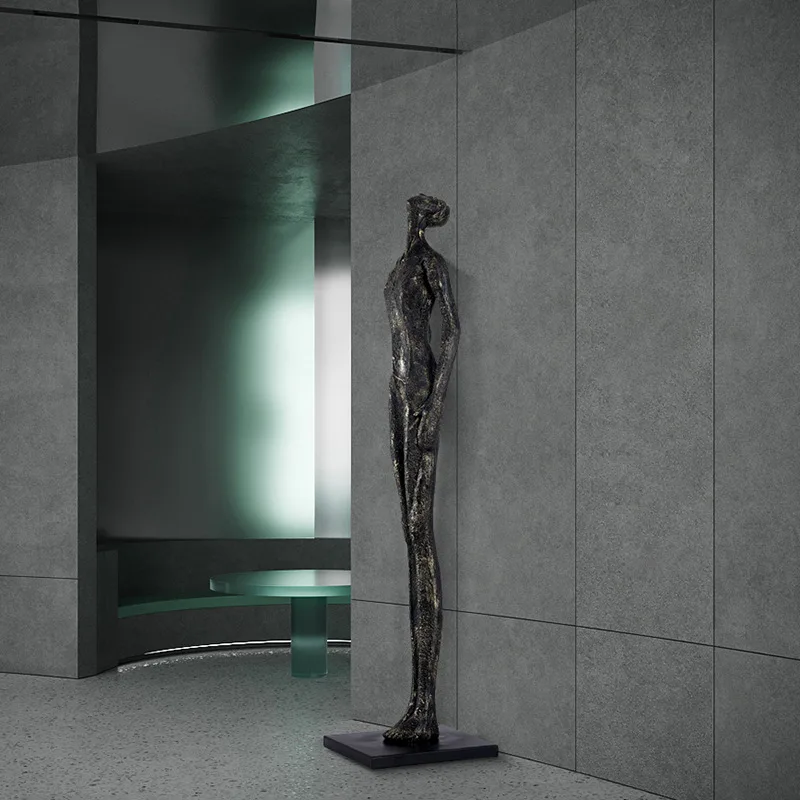 Nordic Fashion Looking Up to the Sky Man The wall Black Decorative Human Cool Man Sculpture