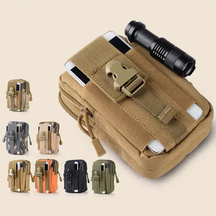 Multifunctional running mountain camouflage waterproof mobile phone hanging bag Fanny pack Tactical Molle Pouch Waist Bag
