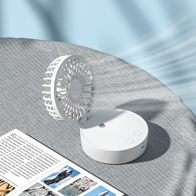 Portable Electric USB Rechargeable Desk Humidifier Fan Mist Foldable Ice Cooling Mini Table Fans