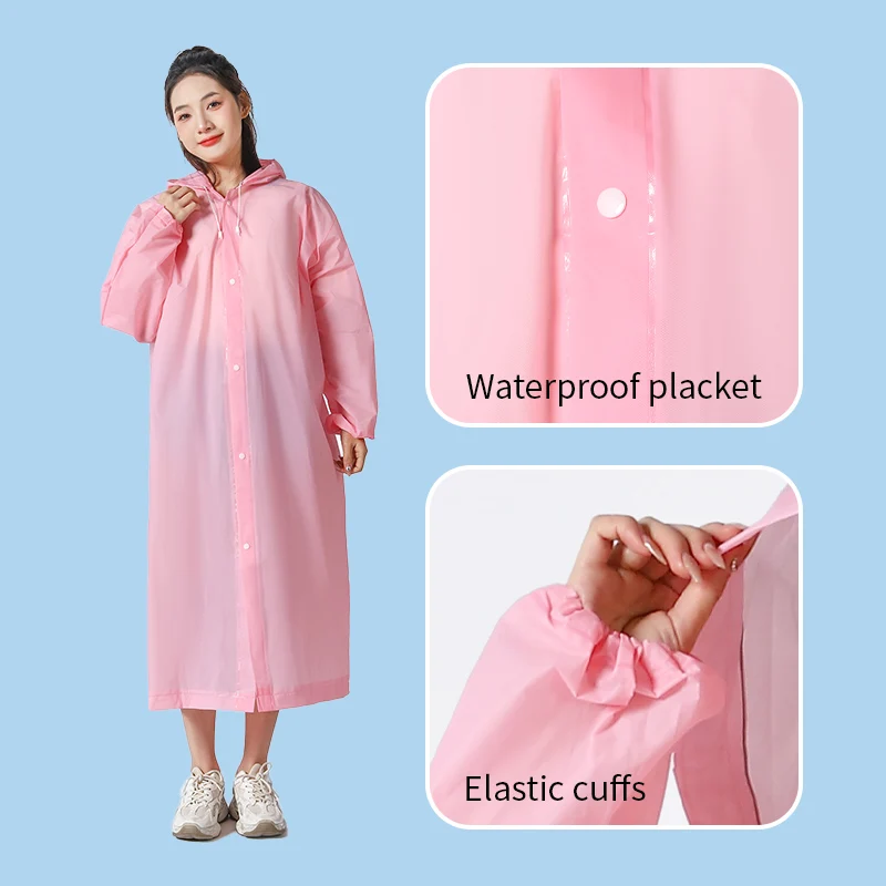 Direct Manufacturer Reusable Emergency Rain Coat  Long Eva Plastic Raincoat Waterproof