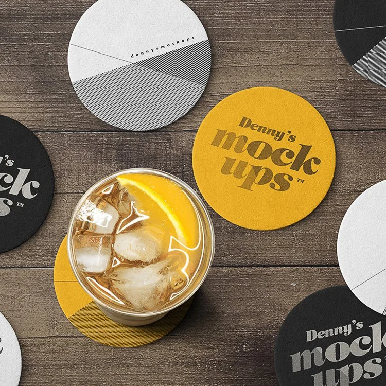Factory OEM ODM recycled material coaster with logo absorbent papers roll coated art paper