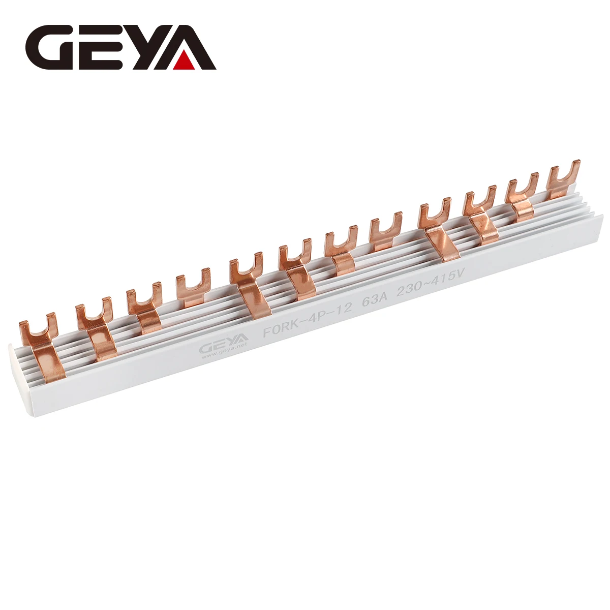 GEYA 1P 2P 3P 4P pin 63A u type fork type mcb electric copper busbar for distribution box mounting