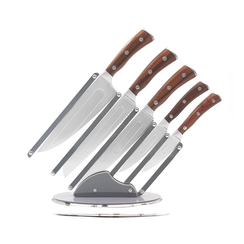 Custom multifunctional Utility Paring knife stainless Steel 6pcs Knife set forged knife with acrylic holder