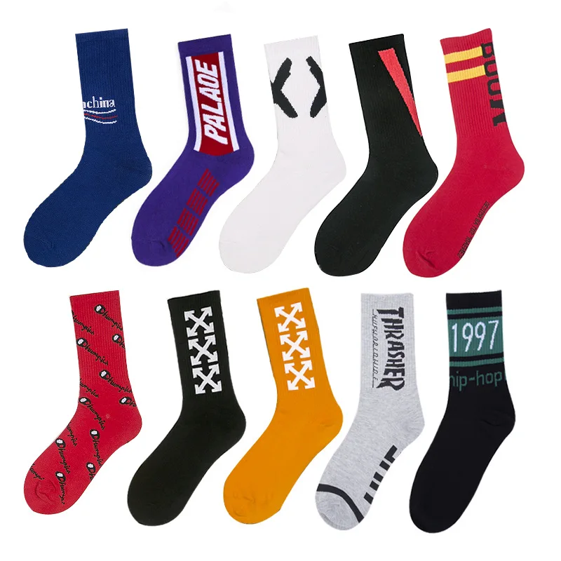 
OEM Logo Hip-Hop Hip-Hop Stockings Crew Sports Cotton Socks Cycling Socks Street Dance Hip-Hop Tube Cotton Socks 