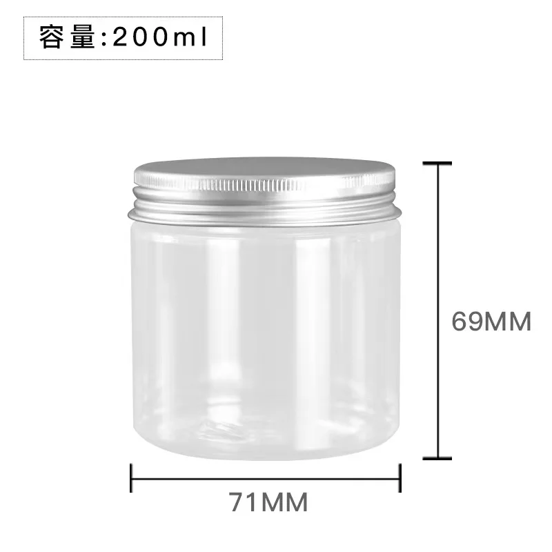 100ml 150ml 200ml 300ml 400ml clear plastic pet cream empty  jar container manufacturer with plastic jar lid