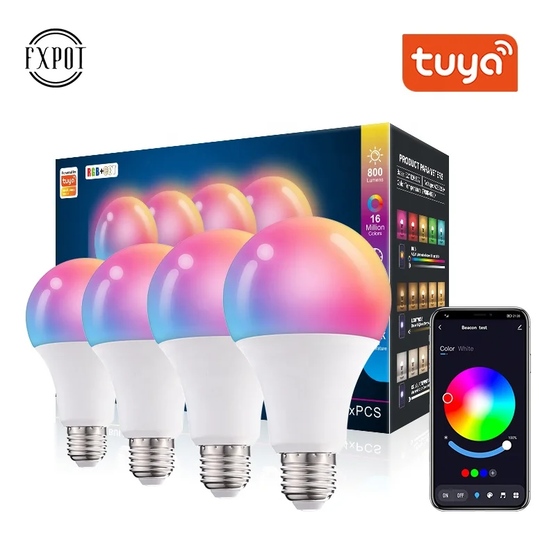 Лампа 9W E27 E26 7W с дистанционным управлением цветная лампа RGB регулируемая яркостью Alexa Bombilla Foco Inteligente Wi-Fi светодиодная интеллектуальная умный свет светодиод