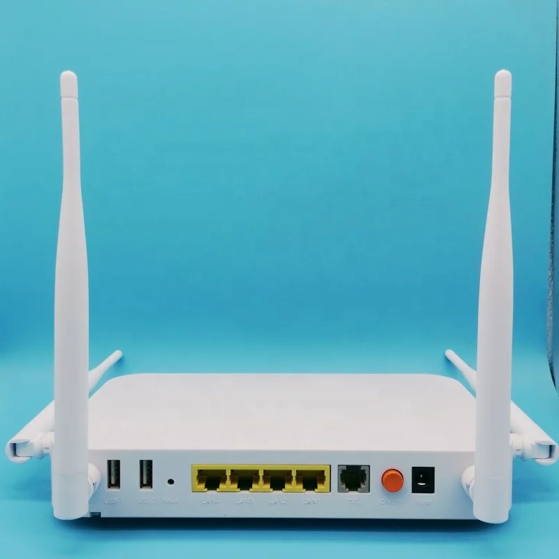 PON HGU Hot Selling English Version 1GE+3FE+1TEL+2USB+ WiFi Dual Band 4-track antenna 5DB GPON ONU Optical fiber modem