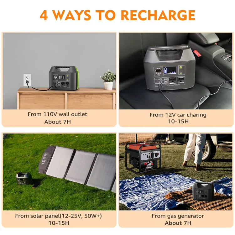 Powkey Outdoor Solar Energy Generator Portable Power Station 300W Battery Mobile Power Banks & Power Station for Camping use