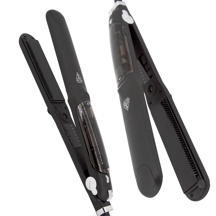 PTC fast heating steam pod hair straightener tourmaline  ceramic coating professional LED display steampod flat iron