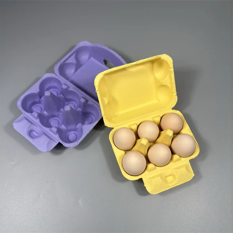 Hot Sale Biodegradable Customized recycled colorful paper packaging pulp 6/12 egg boxes/tray/carton
