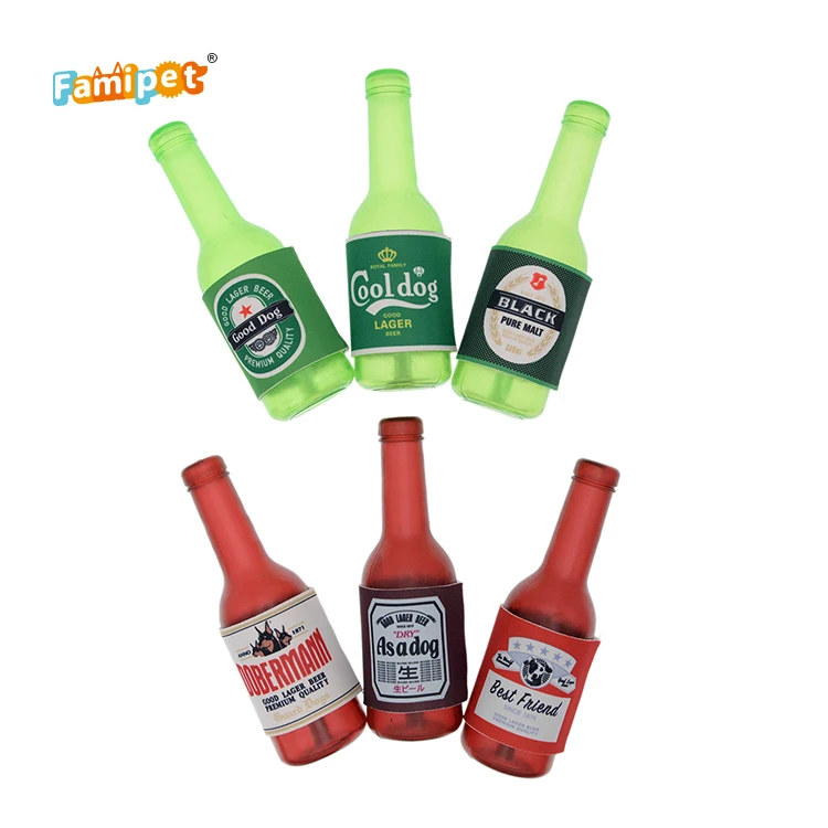 Hot Sale Unique Original Design Beer Collection Interactive TPR Dog Chew Pet Toy