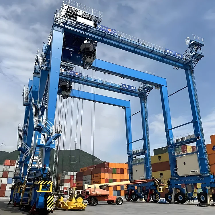 50% discount 45 tons rmg type sea port rtg container handling gantry cranes price for sale