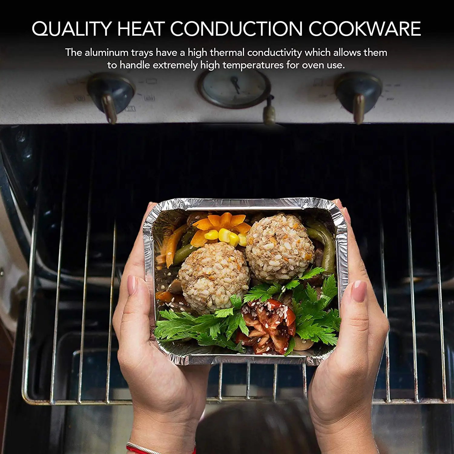 IKITCHEN Aluminum Pans Container with Lids Disposable Tin Foil Pans for Baking Meal Prep Takeout Aluminum Foil Containers