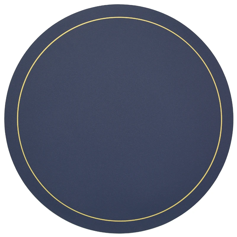 2022 new arrive silk screen printing leather placemat easy to clean round leather table mat Suitable for kitchen and dining room