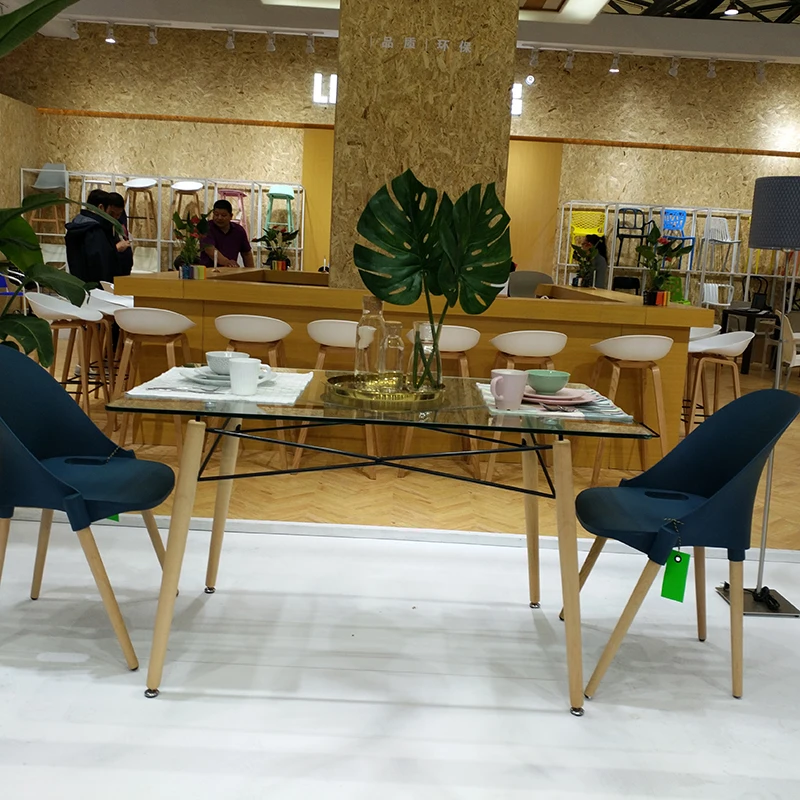 wholesale Modern design dining room furniture cheap high quality dining table tempered glass top tables