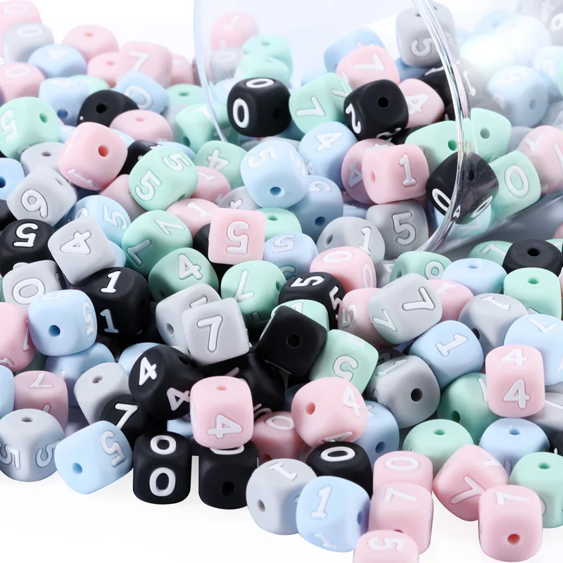 Free Sample Non-toxic Chewing Letter Beads, Silicone Baby Beads