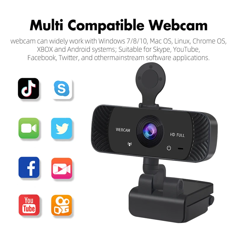 Cheapest Trust 1080 2K 4K USB PC Laptop Streaming Webcam with Privacy Cover