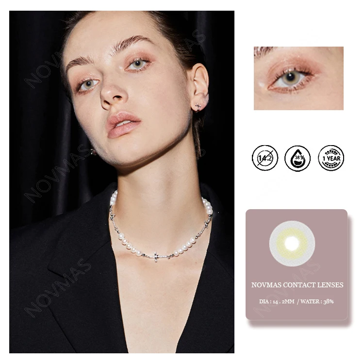 Lady Daily Cheap Eye Contact Lenses Fresh Look 1 Year Dark Gray Contact Lenses Color