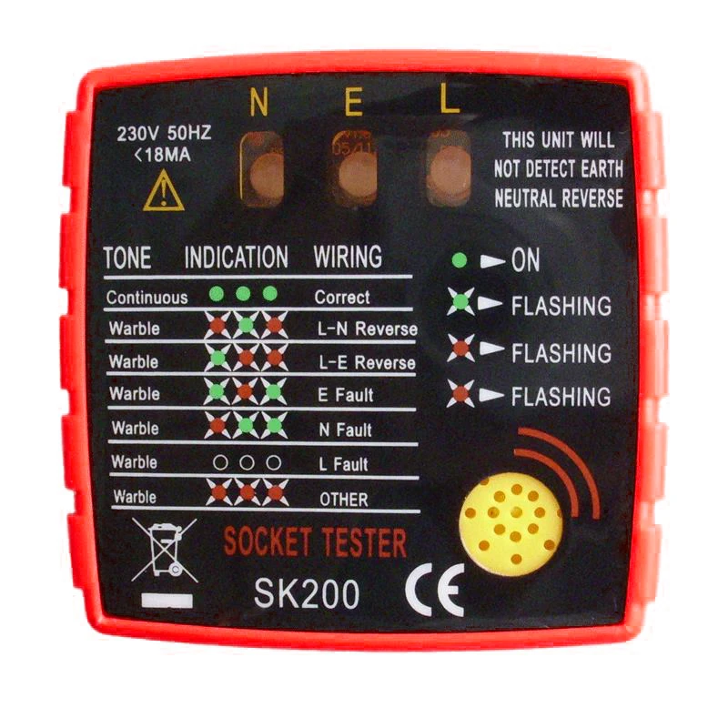 EOUTIL SK200 тестер розеток с цифровым дисплеем недорогой нейтральный заземляющий провод проверка