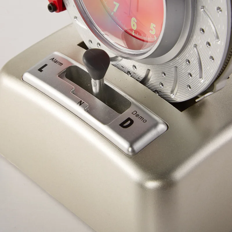 Wholesale art gift Brake Discs rotating alarm clock stock bedside wake up light home alarm clock