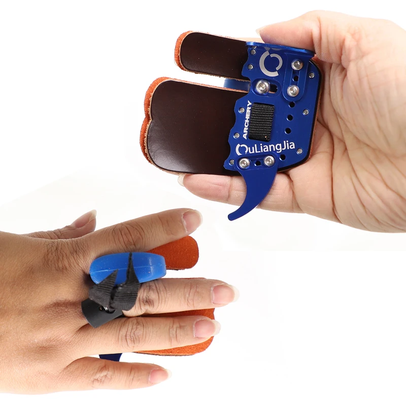 Archery Accessories Finger Guard For Protecting Archery Mediterranean Shooting Recurve Bow Real Leather Finger Tab