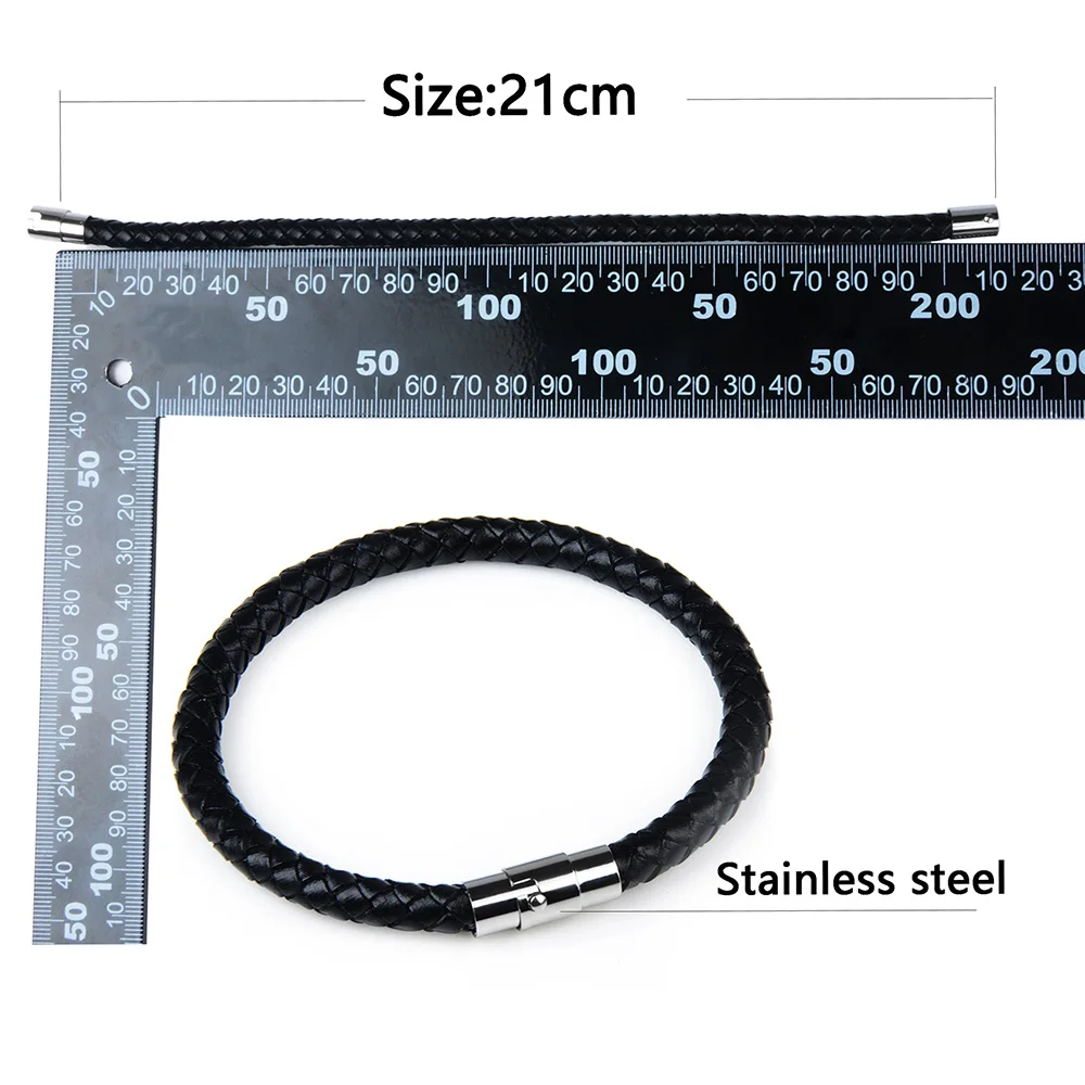 Braided Simple Single Leather Wrap Bracelet for Minimalist