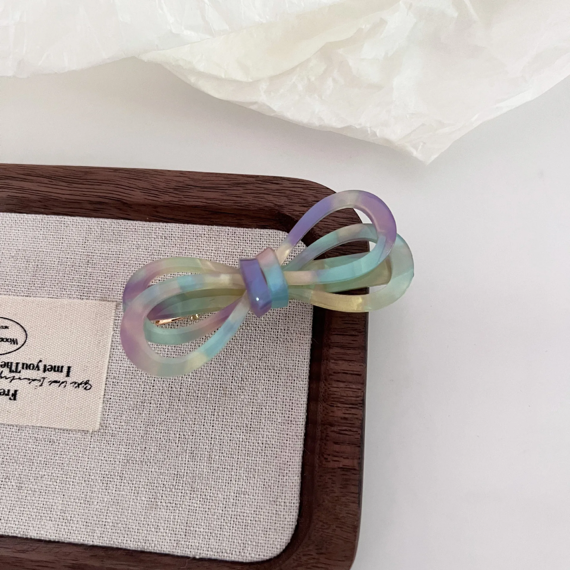 Delicate Acetate Bow Hair Clips Sweet Hollow Double Bow Tie Duckbill Clip Simple Temperament Side Clip Hair Accessories