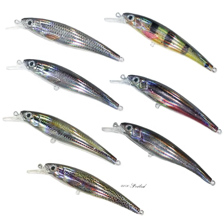 Artificial Bait Type 10cm 12g Wire Through Bait Ball Floating Brown Trout Hard Black Minnow Lures