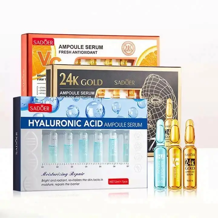 OEM SADOER Hyaluronic Acid 24K Gold Vitamin c Essence Whitening Firiming Moisturizing Skin Care Serum OEM SADOER Hyaluronic