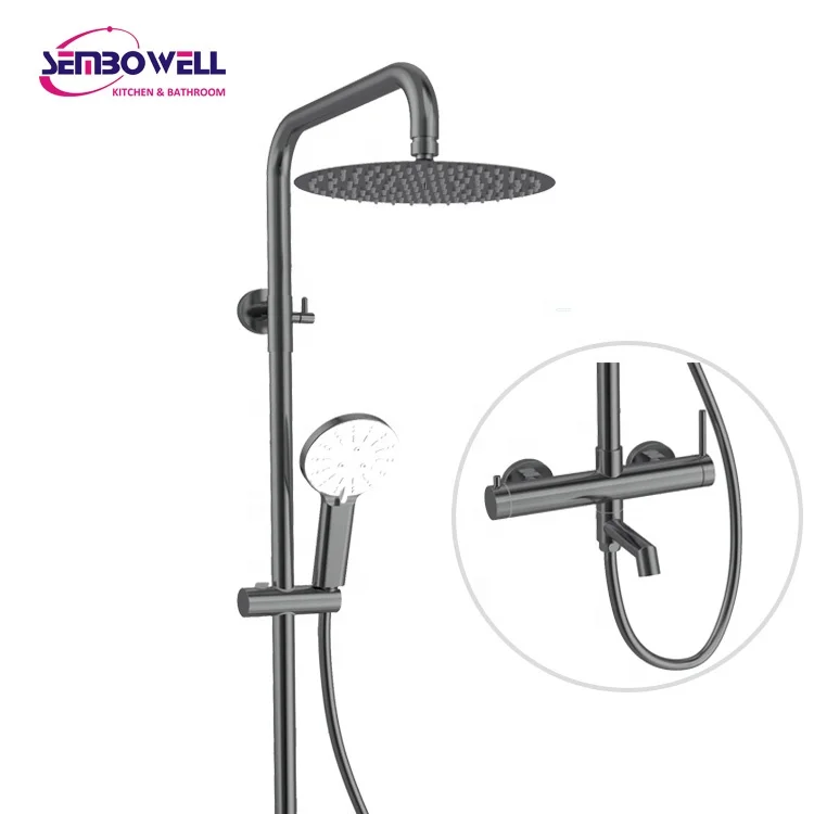 Shower Column Mixer with Spout Bathroom Shower Set Bathroom Faucet Brauseset 3 Function Shower System