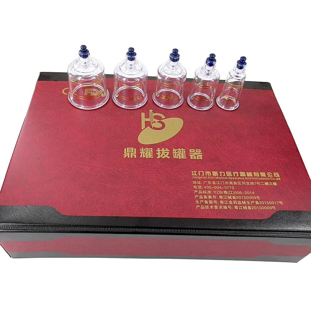 Professional Cupping Therapy Equipment Set with pumping handle 19 Cups & English Manual CUPPING SET KOREA STYLE