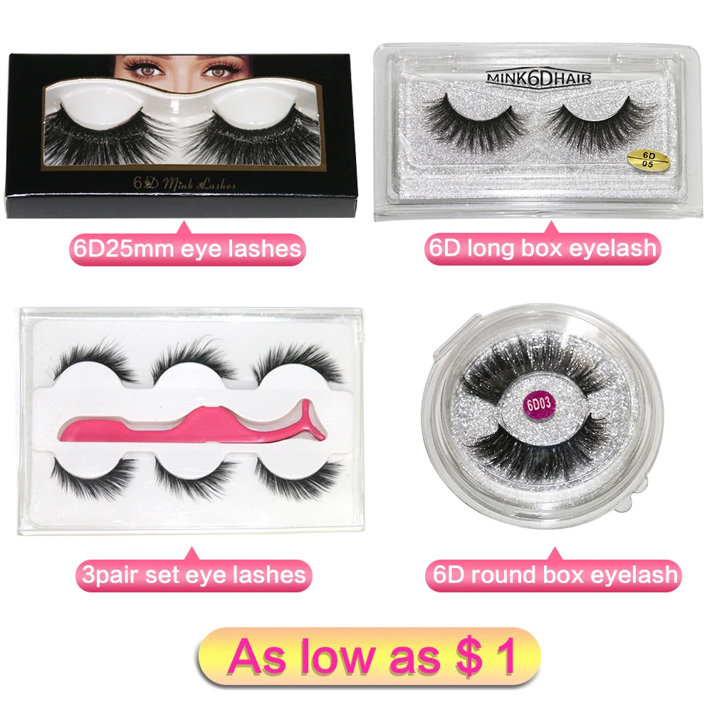 Wholesale 3D Mink Eyelash Extension Cases, Hot Sale False Eyelashespackaging Box, 5D Silk Eye Lash 6D 25Mm Faux Mink Eyelashes