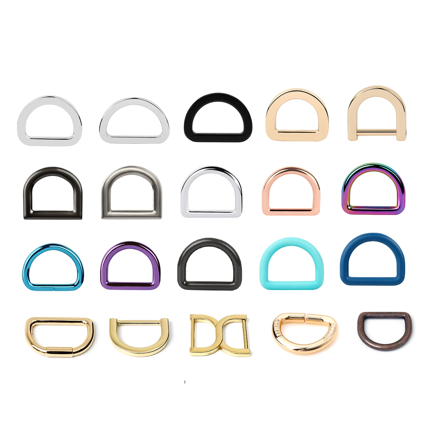 D1512 Detachable Buckle Carabiner Clasp Metal d ring Buckle for Pet Harness Hardware